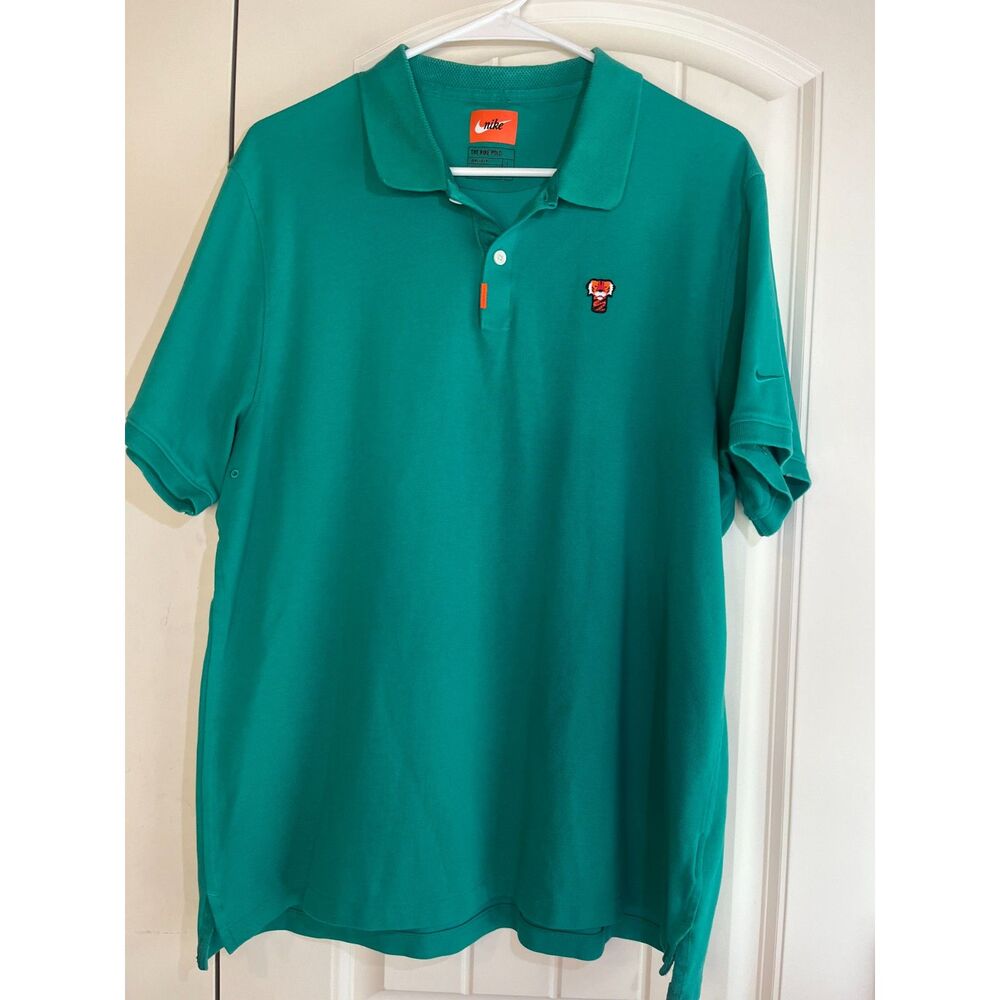 Nike Tiger Woods "Frank" Nike Polo Men's Large Teal Green Golf Shirt